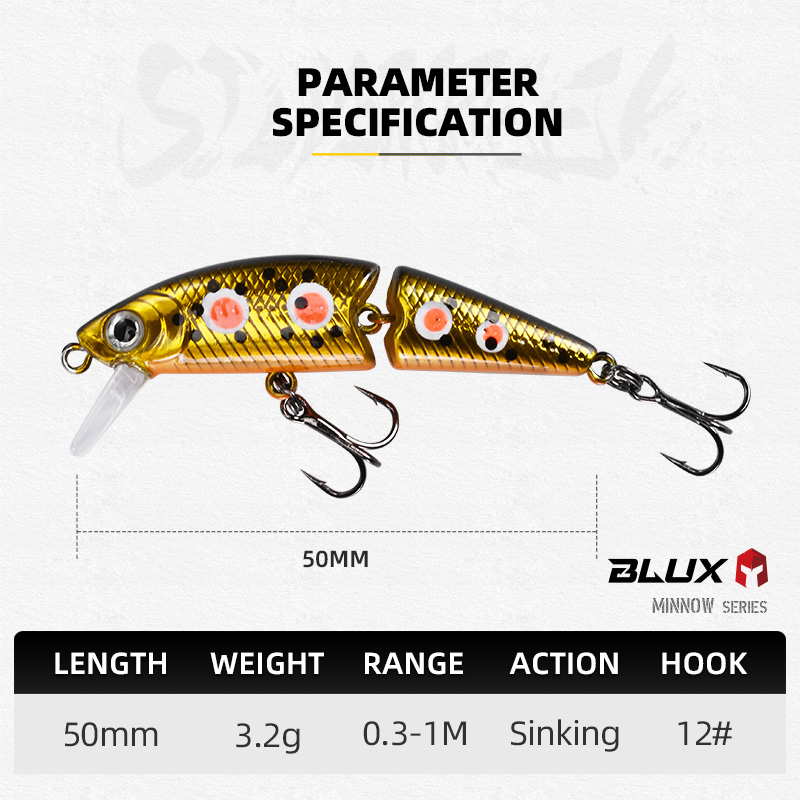 BLUX DR. Minnow Joint 50S Swim - Fishing Lure Spoon avaliação e preço