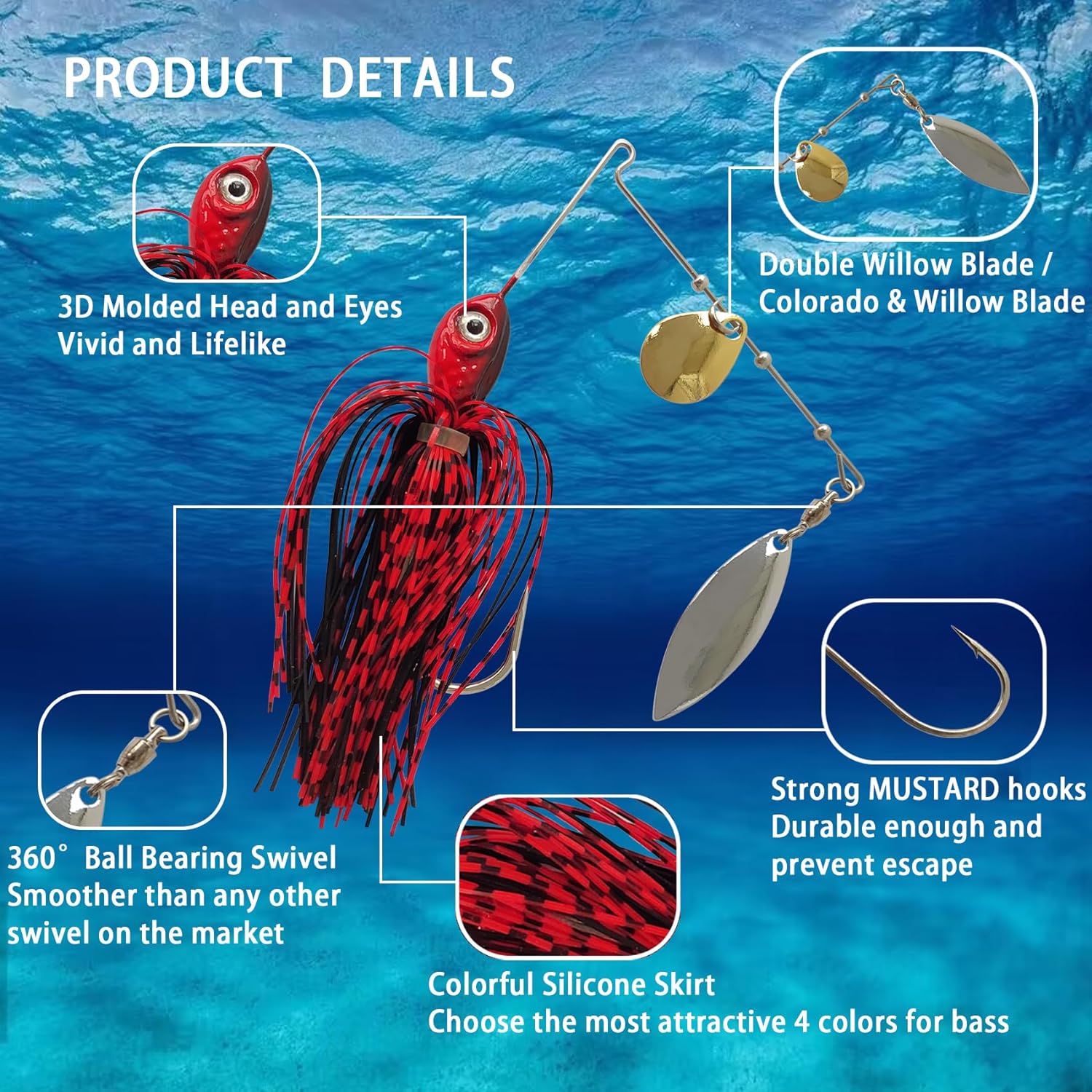 Eupheng spinner isca colher fi - Fishing Lure Buzzbait avaliação e preço