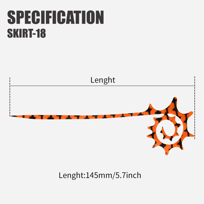TEASER 5 peças SKIRT-18 145mm  - Fishing Lure Jig avaliação e preço