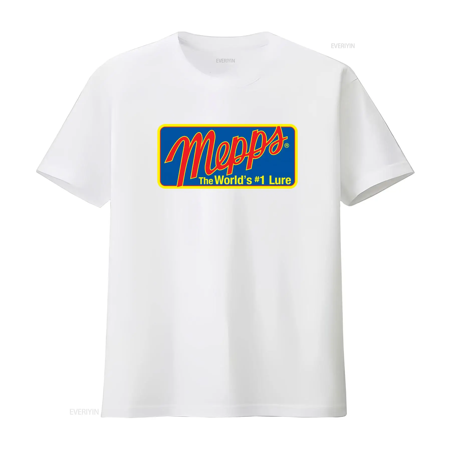 Camiseta com logotipo Mepps Fi - Fishing Lure Spoon avaliação e preço