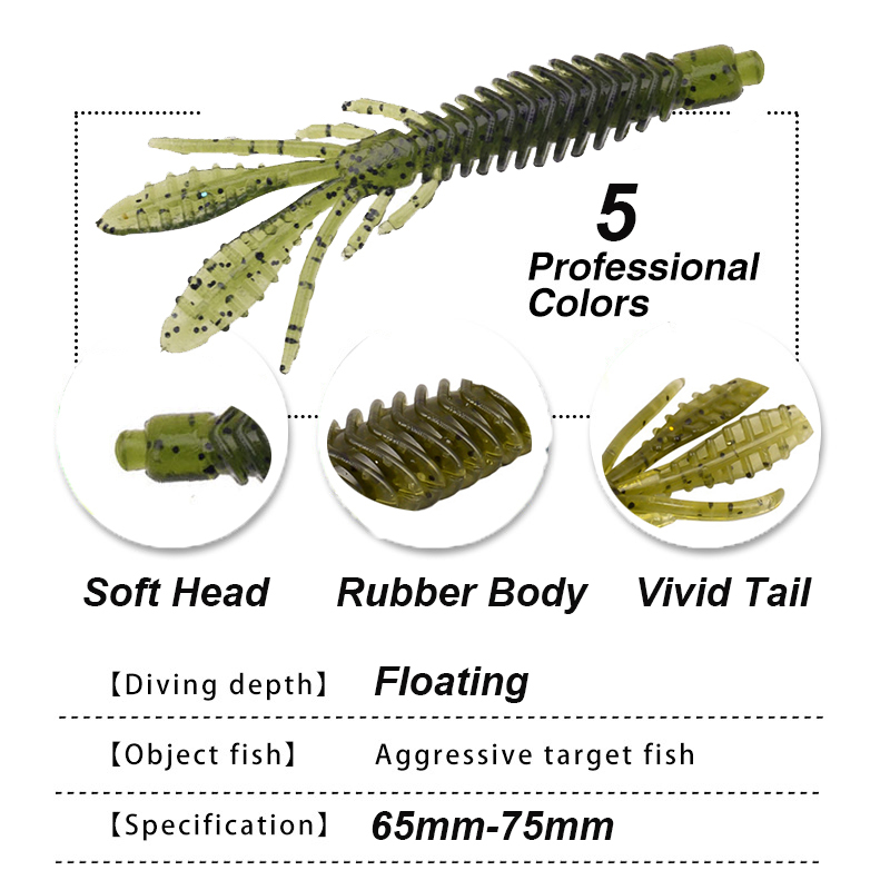 Westbass 5 pçs iscas de larva  - Fishing Lure Soft Plastic avaliação e preço