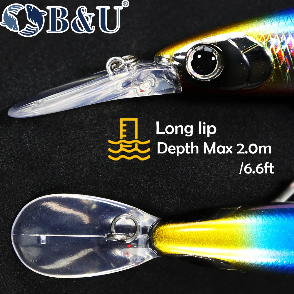 B & u 125mm afundando minnow m - Fishing Lure Jerkbait avaliação e preço